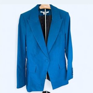 VERONICA BEARD Long and Lean Dickey Jacket in Cerulean in size 10.